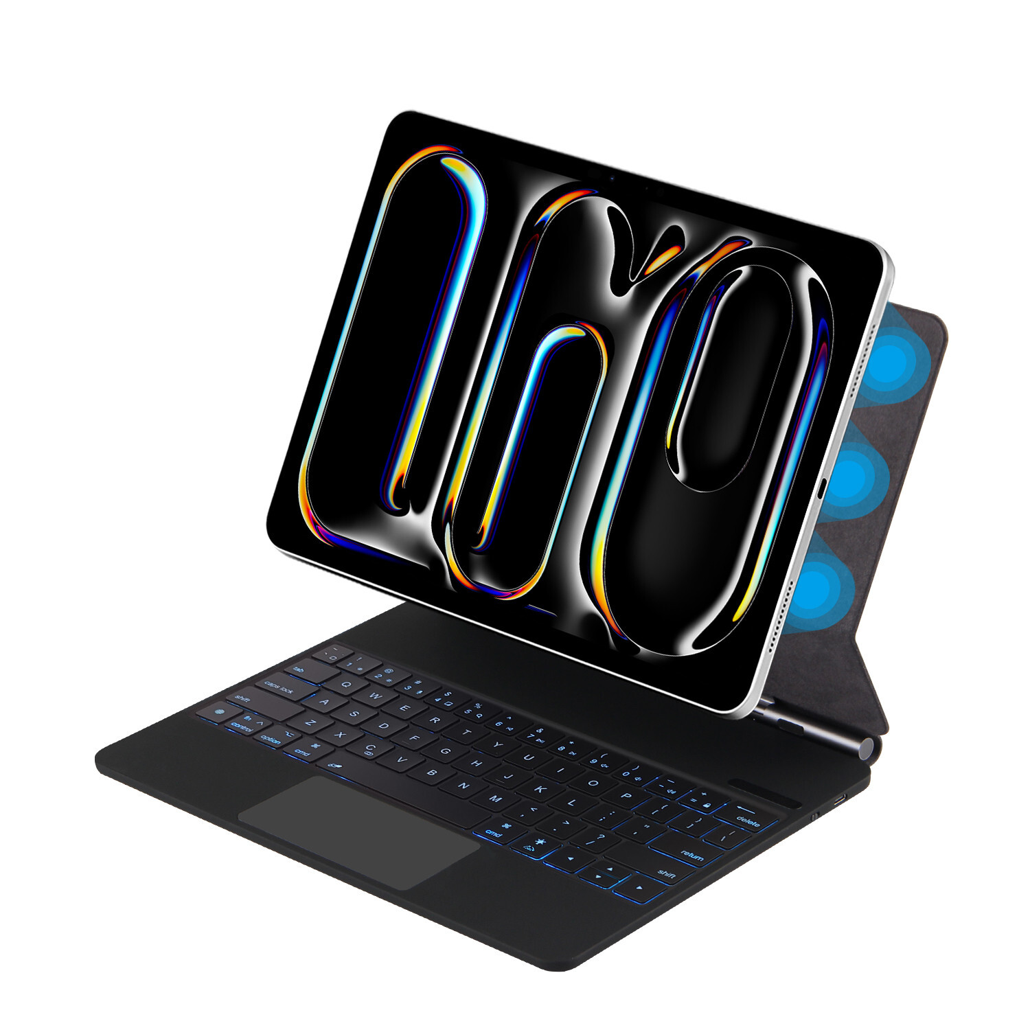 iPad 12.9" 4th Gen Magnetic Bluetooth Keyboard 7 Color Backlit Keys  & Trackpad