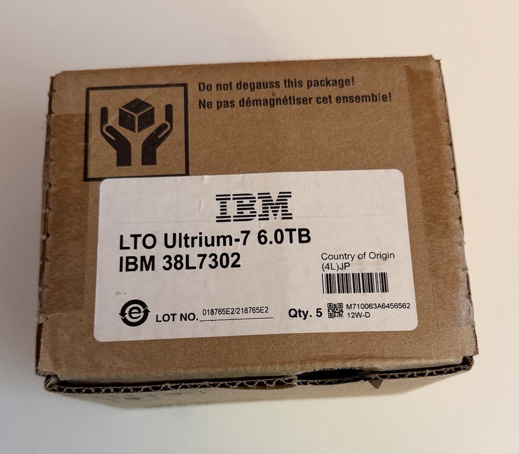 IBM LTO-7 Ultrium 7  Data Tape 5-Pack Sealed 6TB/15TB Backup