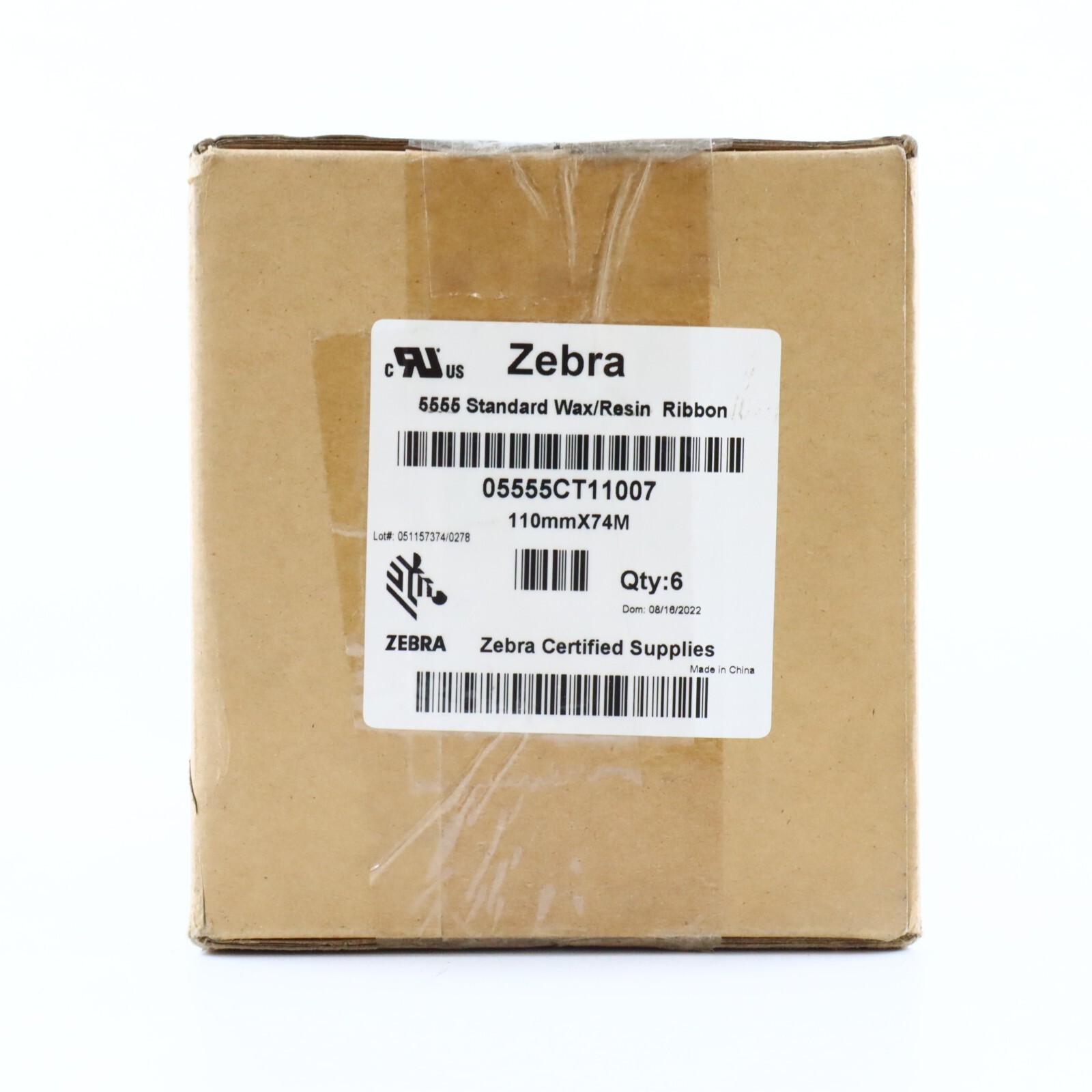 *6 Pack* Zebra 5555 Wax Resin Ribbon 05555CT11007 4.33" x 243' ZD420 ZD421C -NEW
