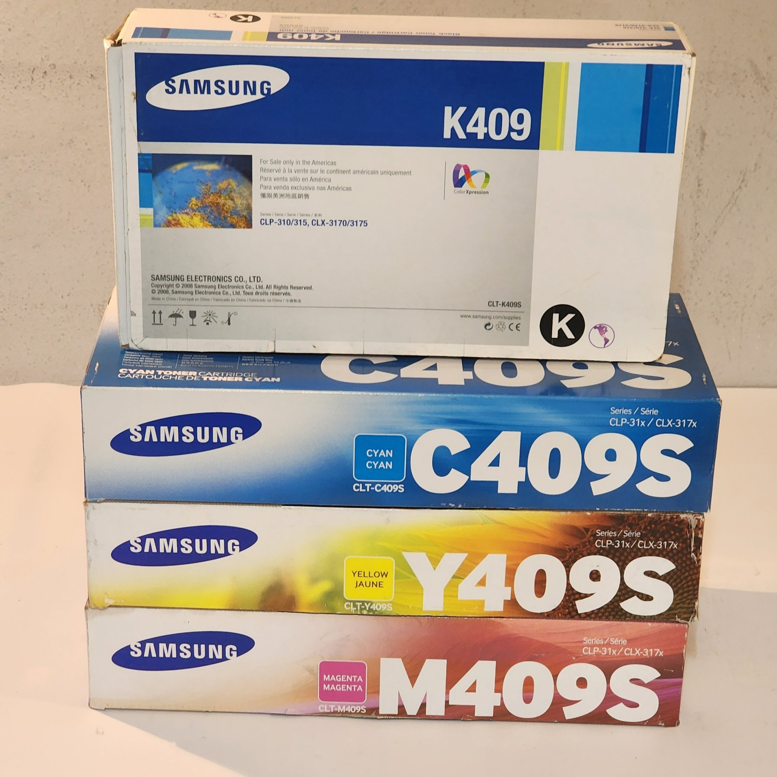 Samsung CLT-K409S CLT-C409S CLT-M409S CLT-Y409S Set Of 4 Genuine New Sealed Box