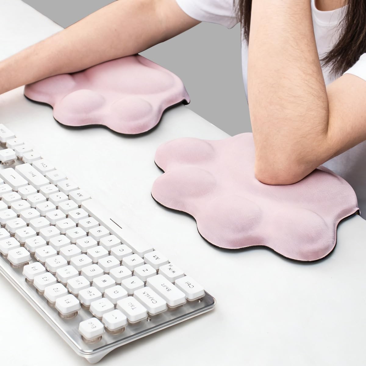 Pink Cat Paw Desk Elbow Pad Ergonomic Memory Foam Wrist Rest Support Cushion