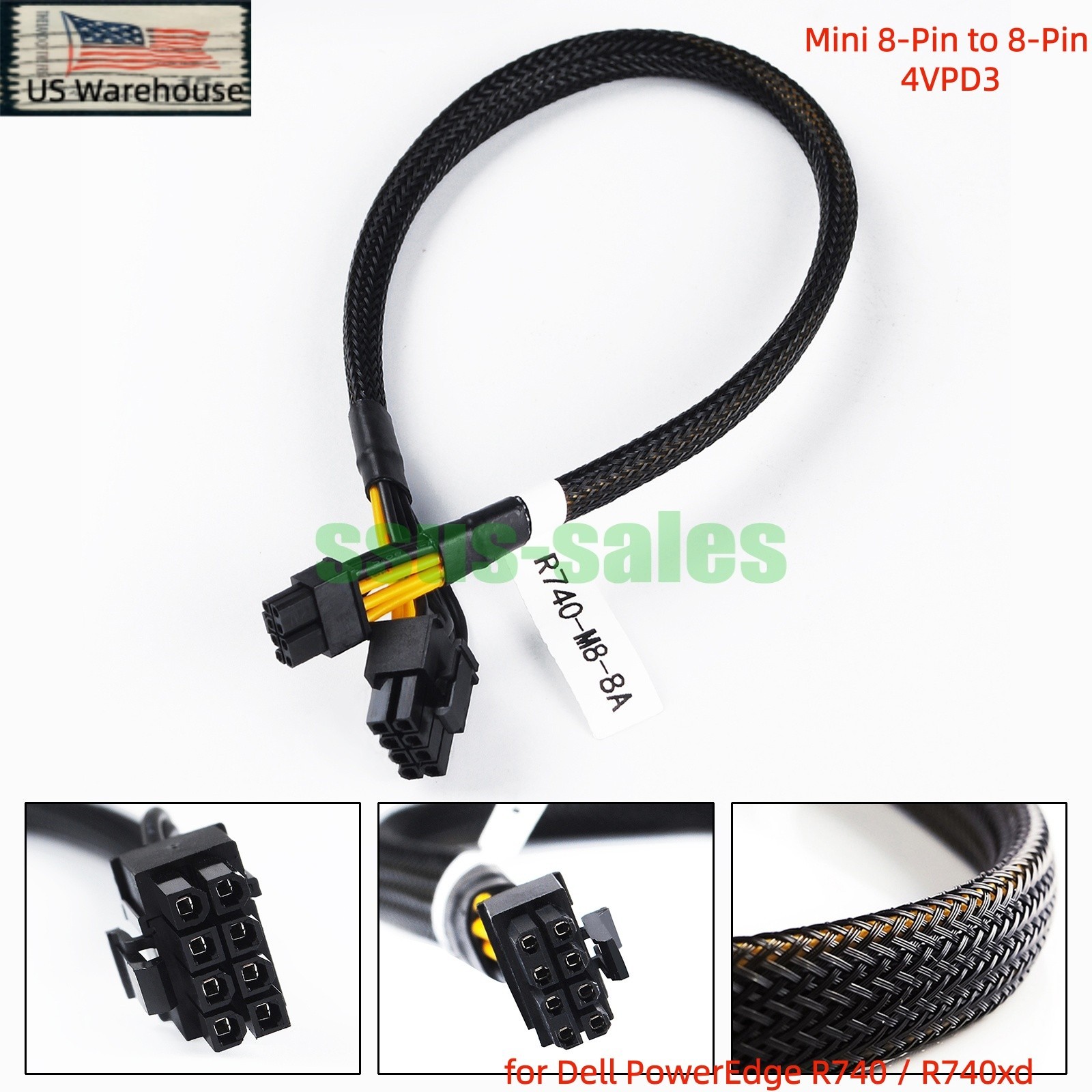 4VPD3 04VPD3 GPU Power Cable Mini 8 to 8 Pin for Dell R740 R740xd P40/RTX 3090