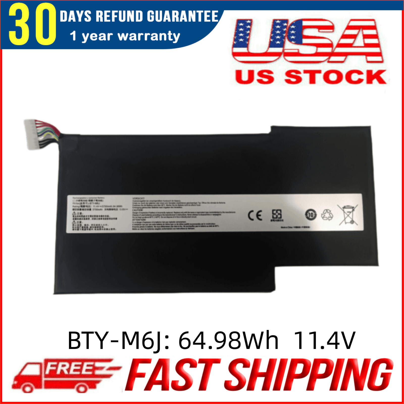 Genuine BTY-M6J Battery for MSI MS-16K2 MS-16K4 MS-17B1 MS-17B4 MS-17B7 GS73VR
