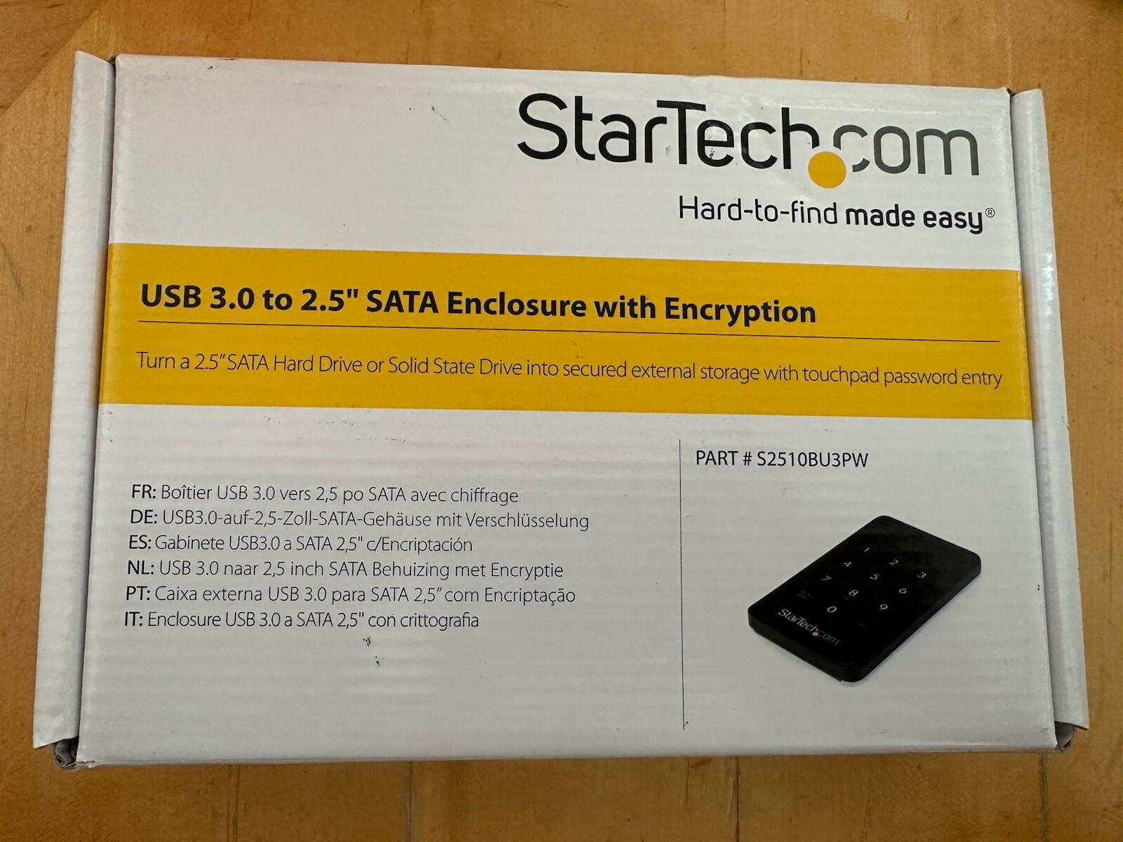 Startech S2510BU3PWPS 2.5-Inch USB 3.0 Encrypted External Hard Drive Enclosure