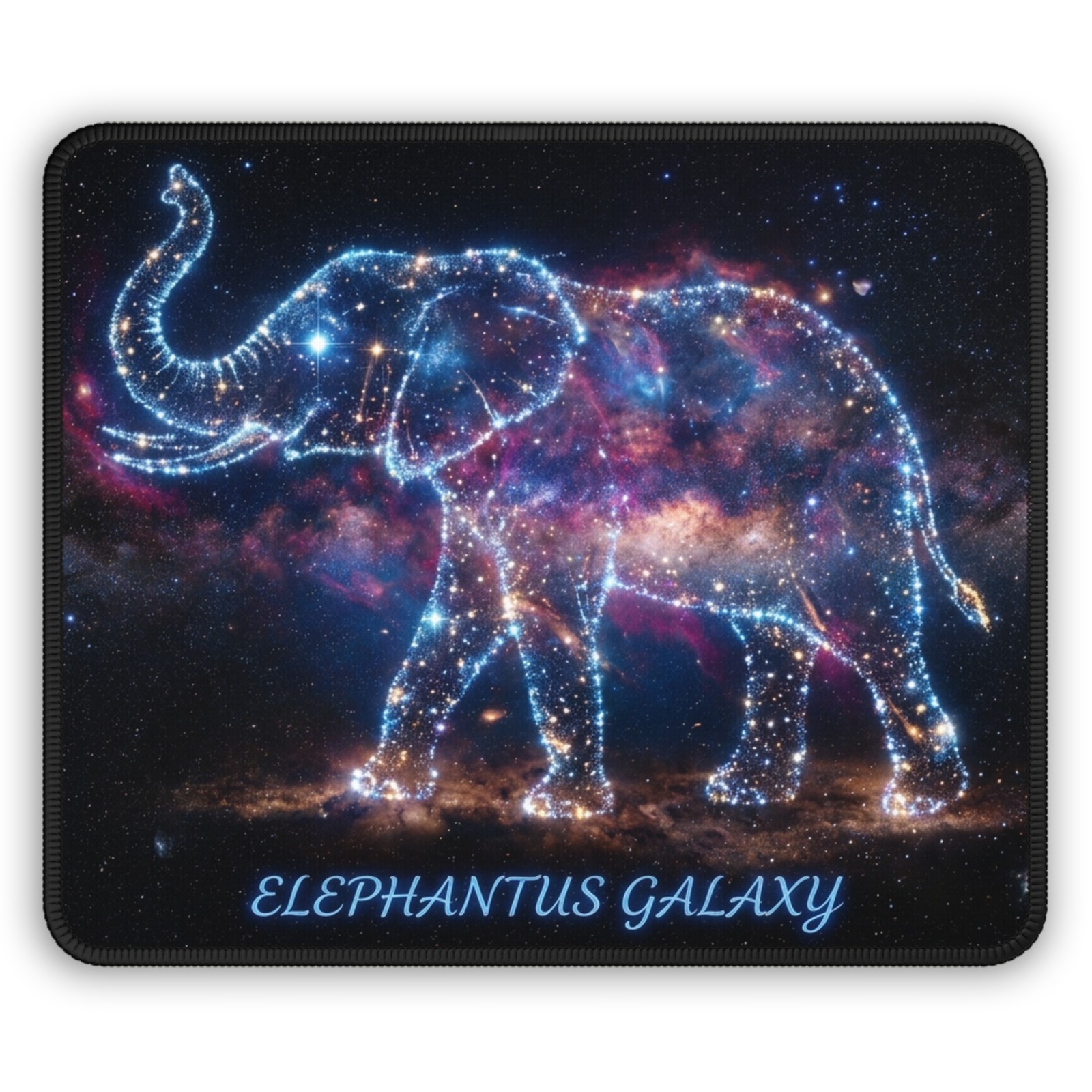 Elephant Galaxy Gaming Mouse Pad | Cosmic Constellation Desk Mat