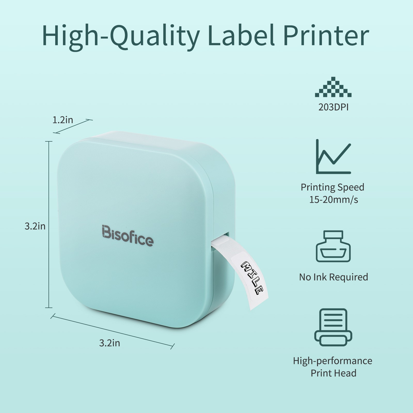 Bisofice Q30 Label Maker Machine Mini Pocket Thermal Label Printer With HSDL