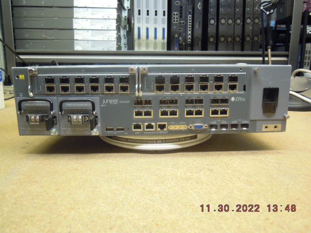 Juniper ACX4000BASE-AC Router + 2 x ACX-MIC-6GE-CU-SFP + Dual DC P/S *READ #R162