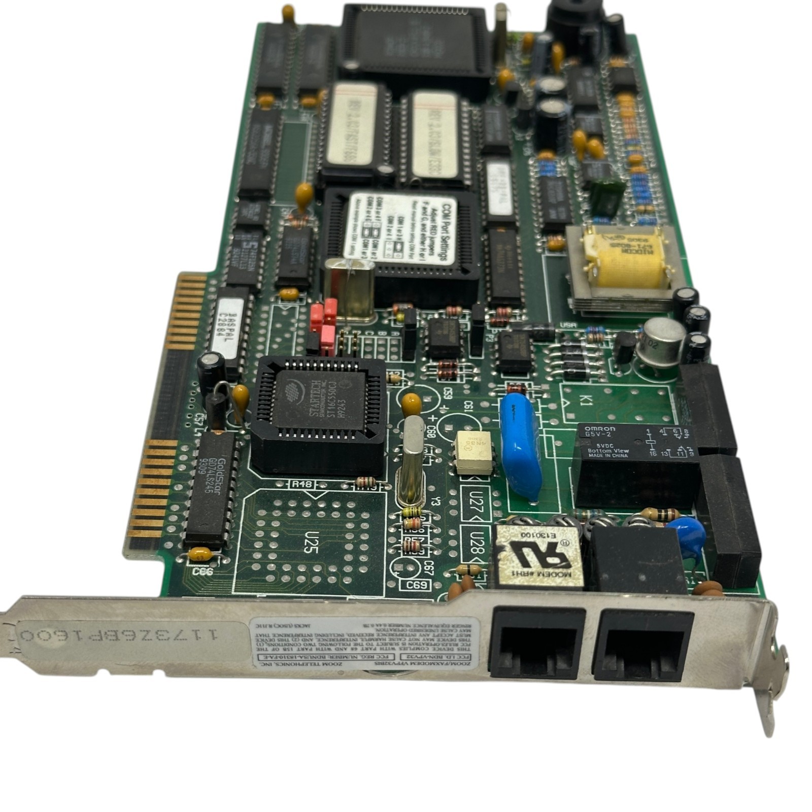Zoom Telephonics VFPV32BIS Vintage 14.4K ISA Fax Modem Card Rockwell RC144DP