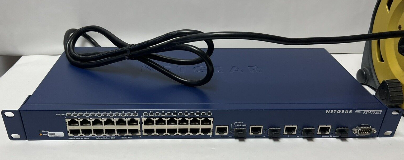 Netgear ProSafe 24+4 Fast Ethernet L3 Managed Stackable w/ PoE FSM7328S EUC