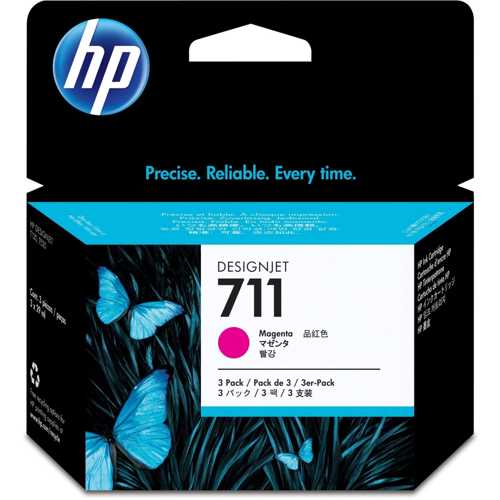 New Genuine HP 711 29-ml Magenta DesignJet Ink Cartridges CZ131A  EXP 12/2022