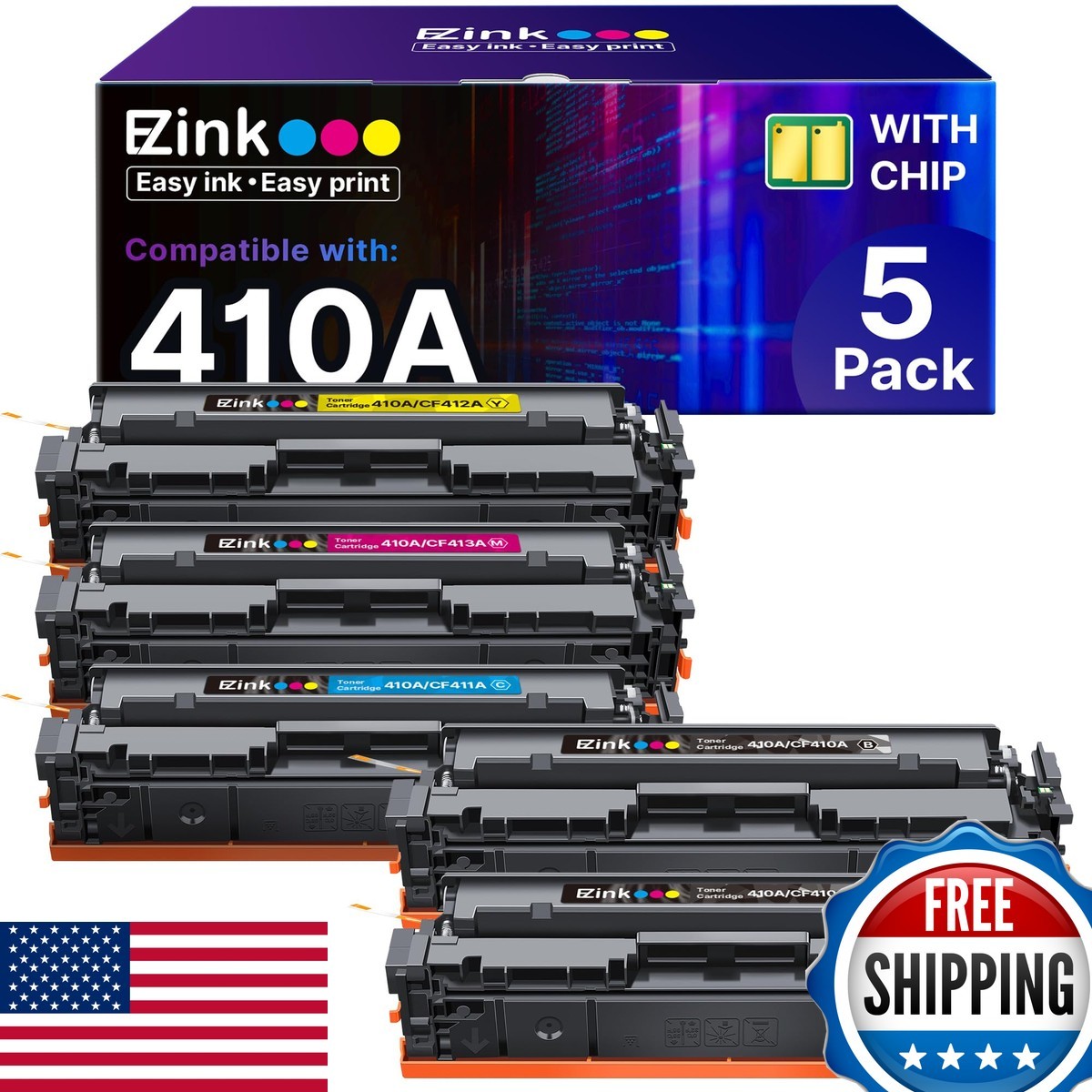 E-Z Ink Compatible 410A Toner Cartridge Replacement HP 410A 410X 410 CF410A