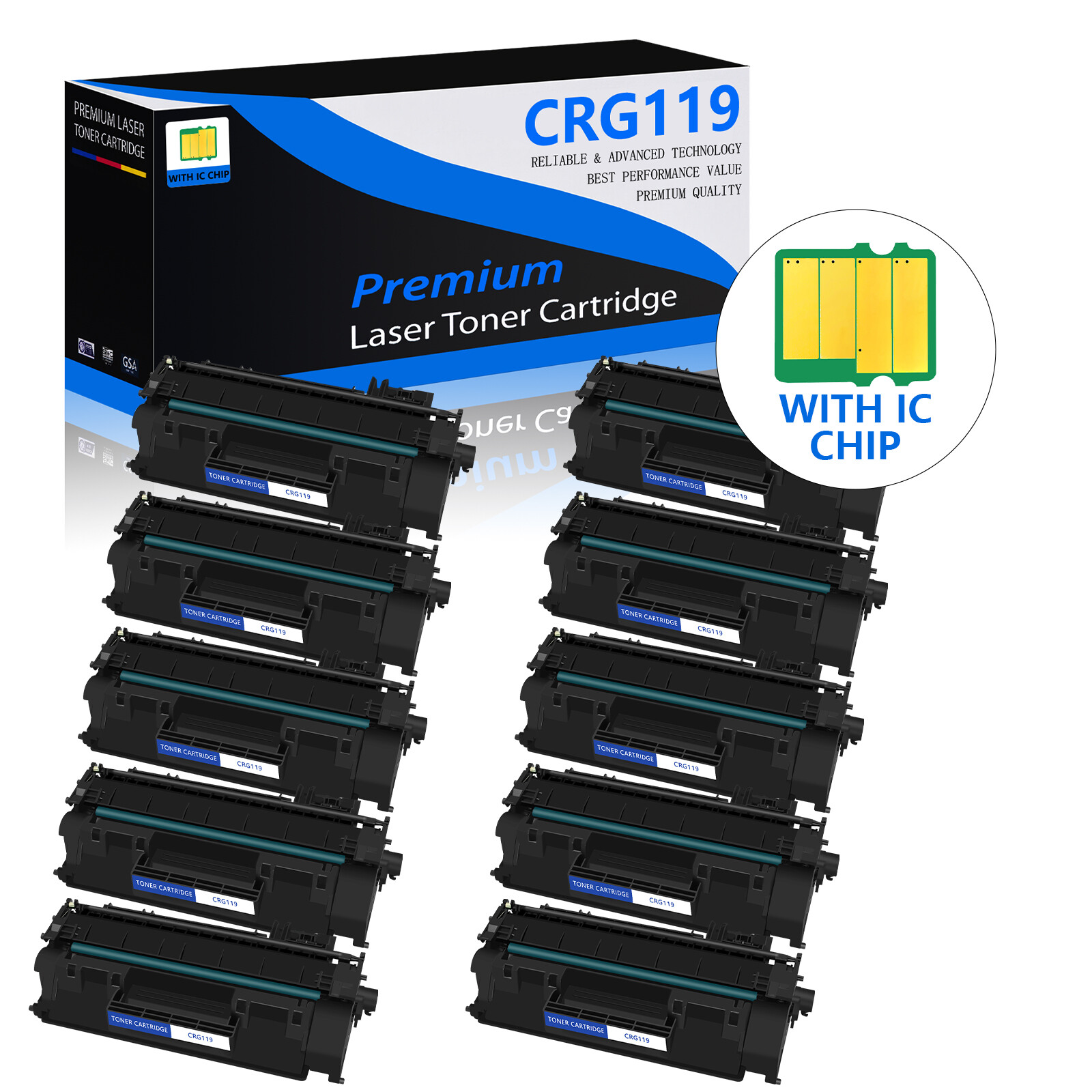 10PK CRG119 Toner Cartridge for Canon 119 ImageClass MF5960dn MF6160dw LBP6670dn
