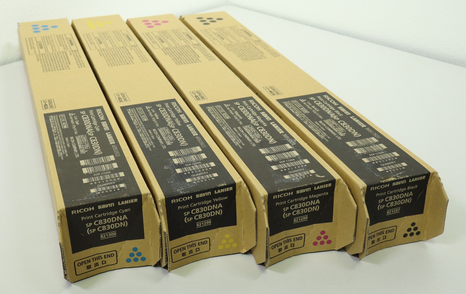 Set of 4 Ricoh Print Cartridge SP C830DNA CMYK Toner 821297/821298/821299/821300