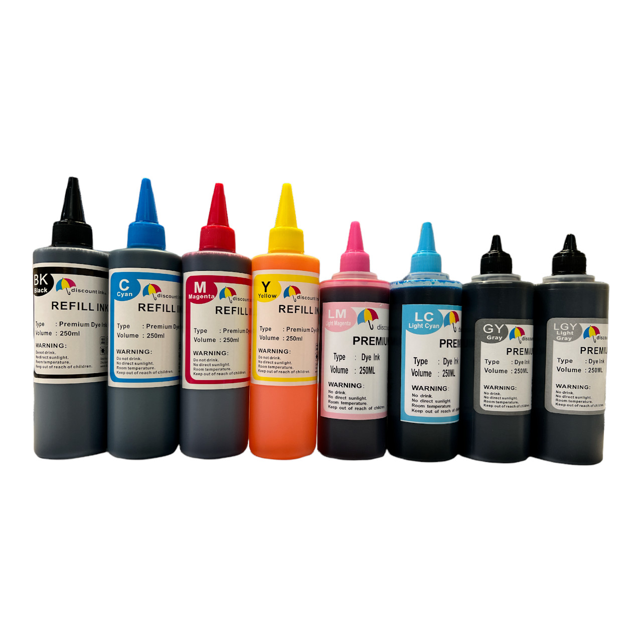 8x250ml refill ink bottles for Canon PIXMA PRO-100 printer CLI-42 Ink (8 colors)
