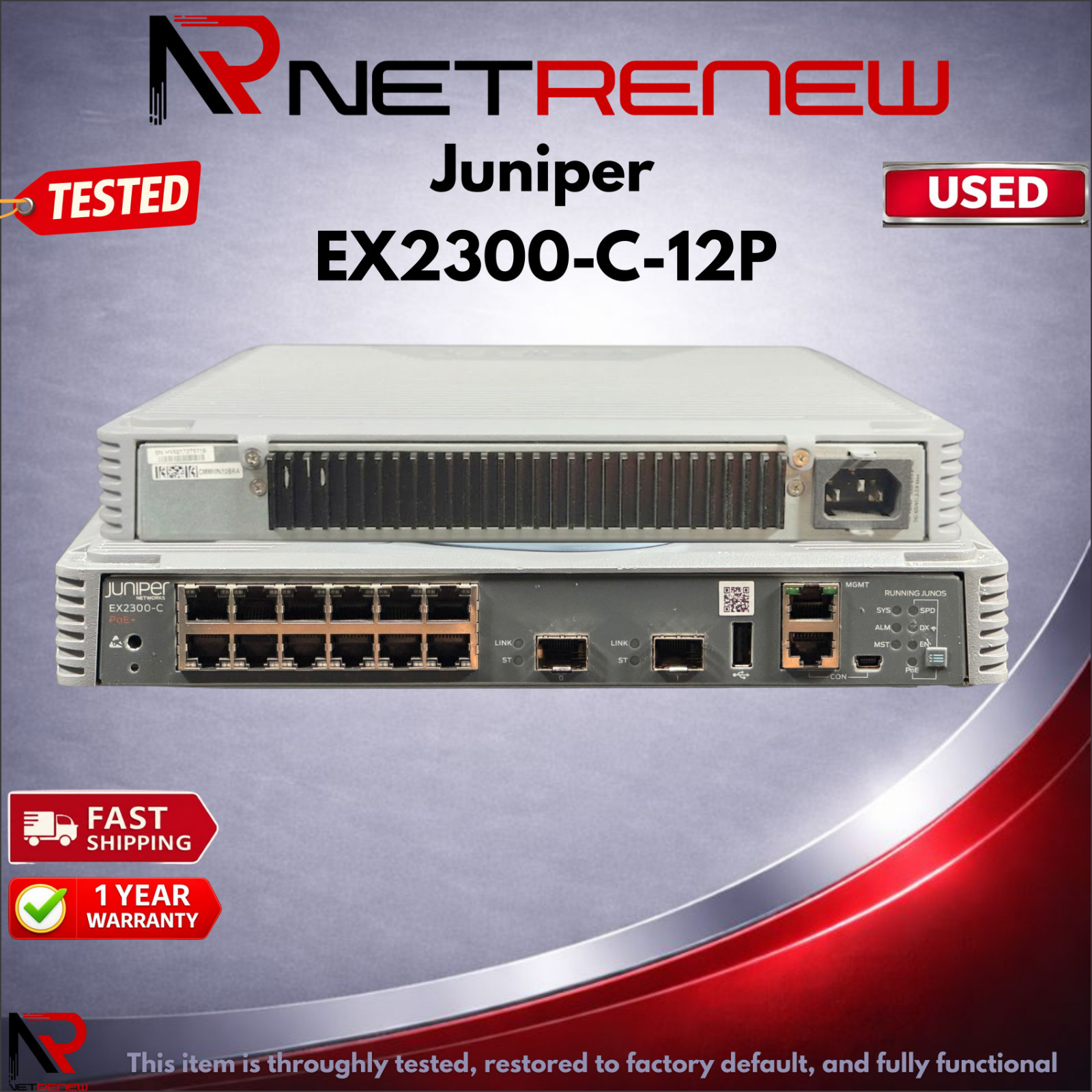 EX2300-C-12P Juniper Networks  Ethernet Switch 12-port PoE+ SFP+