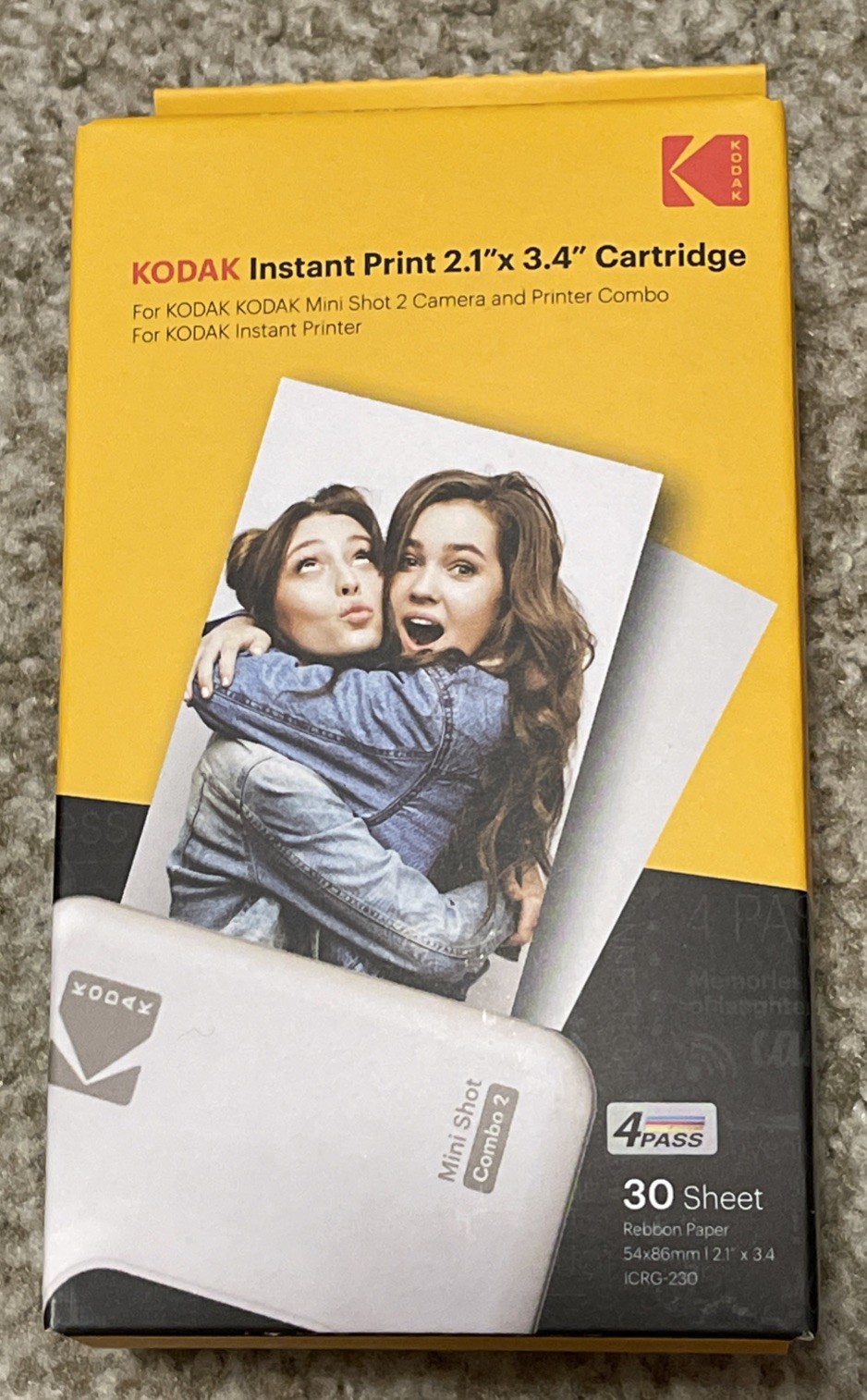Kodak Cartridge 2.1 X 3.4 30 Sheets For Kodak Mini Shot 2 Series