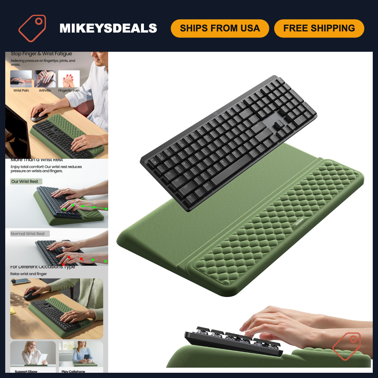 Ergonomic Wrist Rest & Keyboard Stand - Computer Wrist Support Pad for Comfort