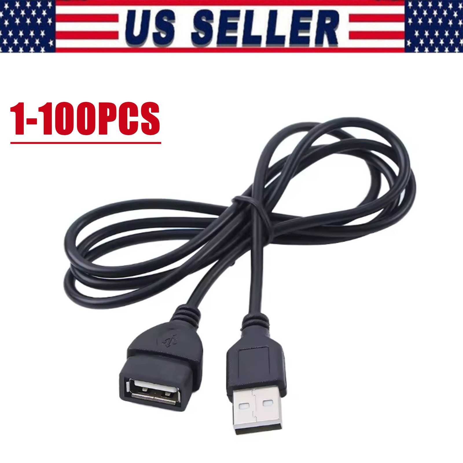 High-Speed USB-USB Extension Cable USB 2.0 Adapter Extender Cord Male/Female LOT