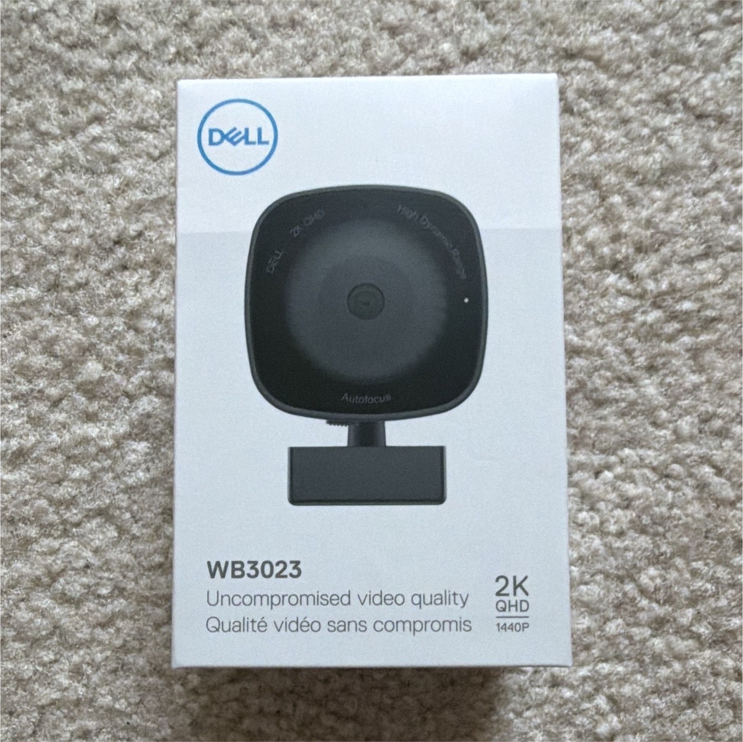 Dell WB3023 USB-A 2K QHD Webcam HDR Autofocus Clip-On Black 30fps 2560x1440