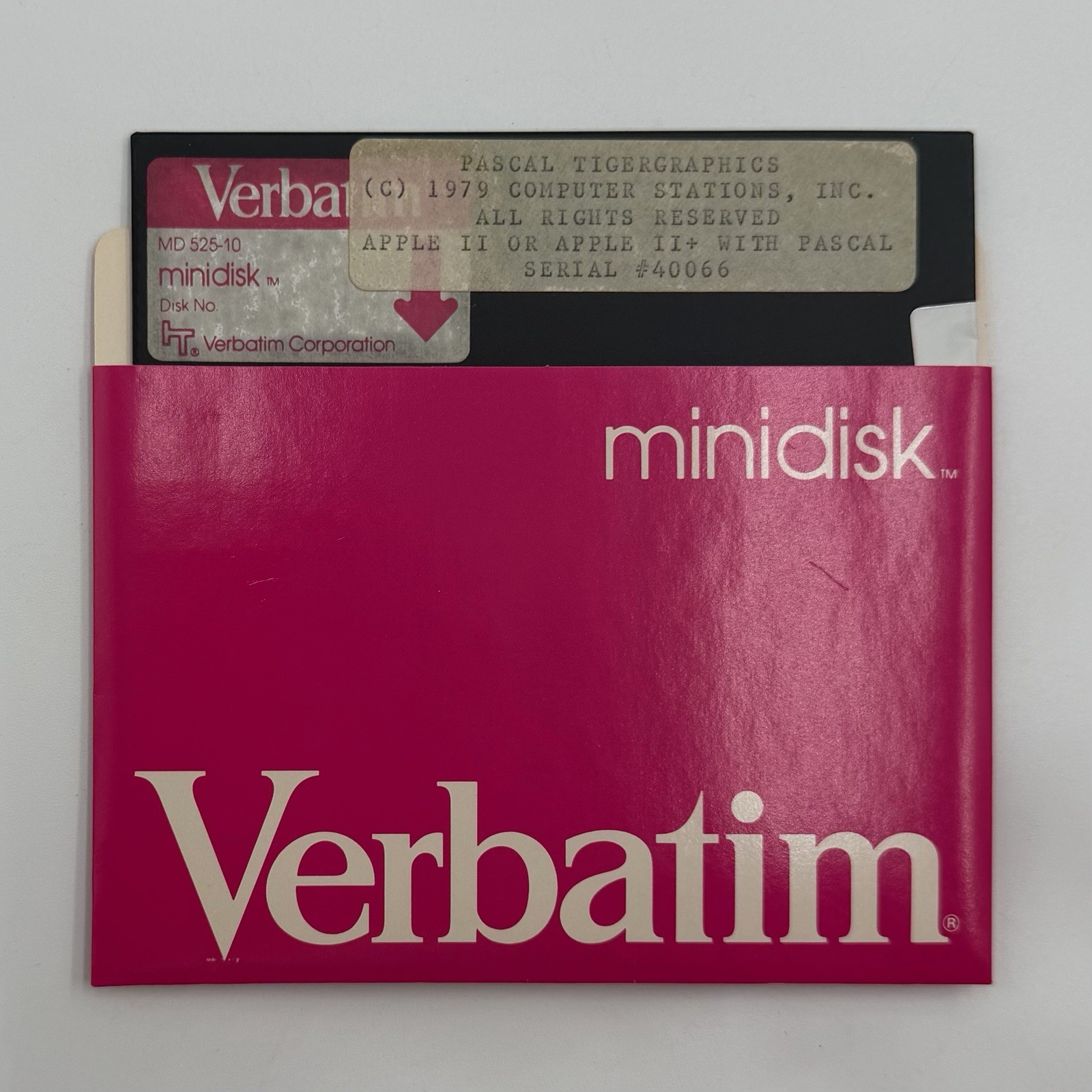 1979 Apple II Pascal Tigergraphics Floppy  Vtg UNTESTED