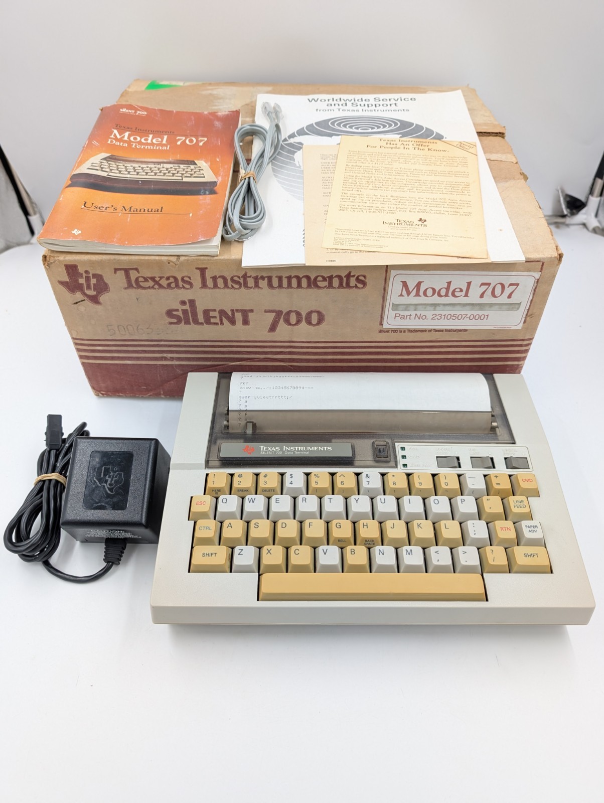 Texas Instruments Silent 700 Model 707 Data Terminal Tested w/ Box (260196)