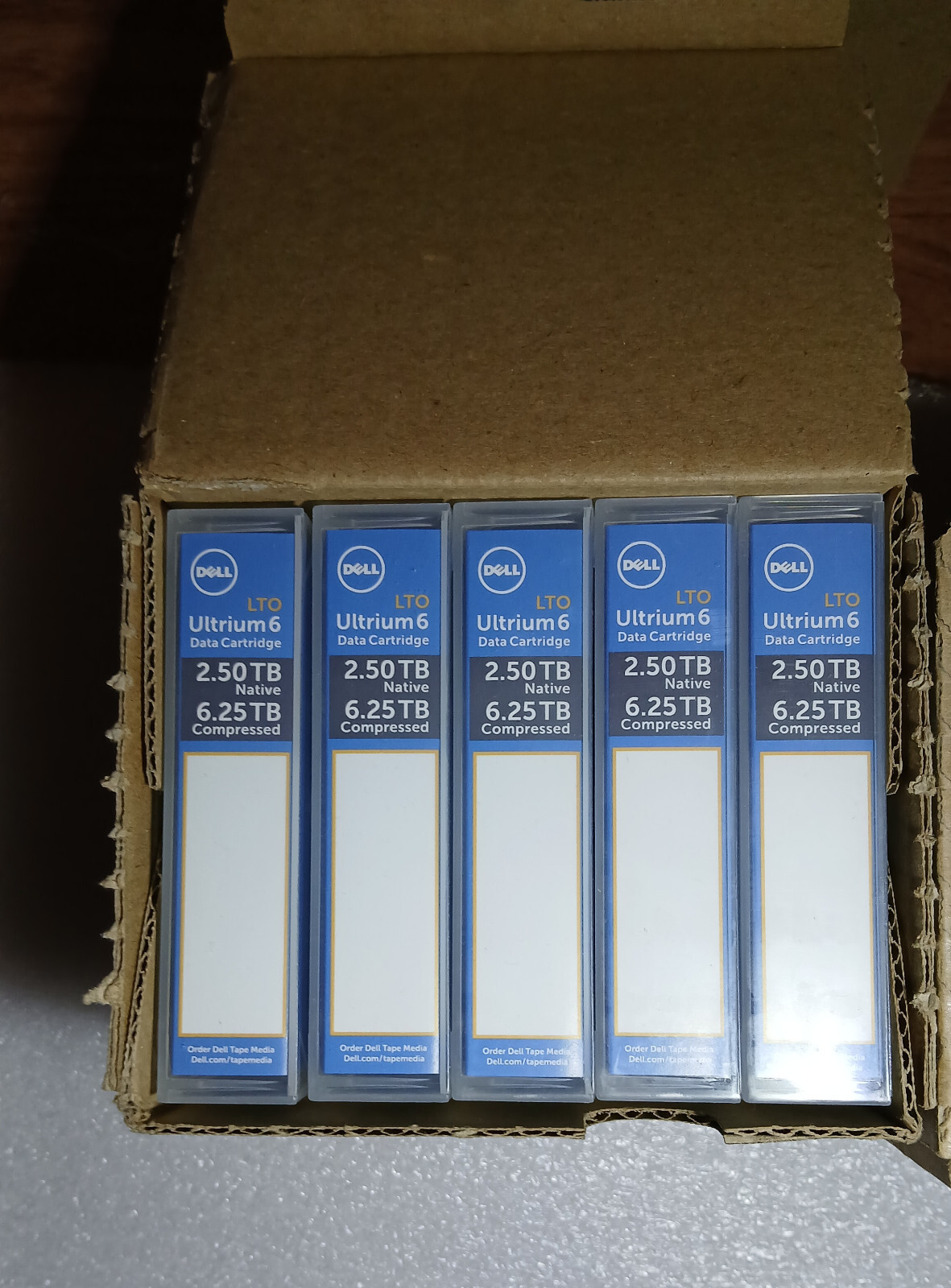 5 pack Dell 3W22T LTO-6 DATA CARTRIDGES 03W22T (Qty. 5 Pieces) LTO6 0RWK0N NEW