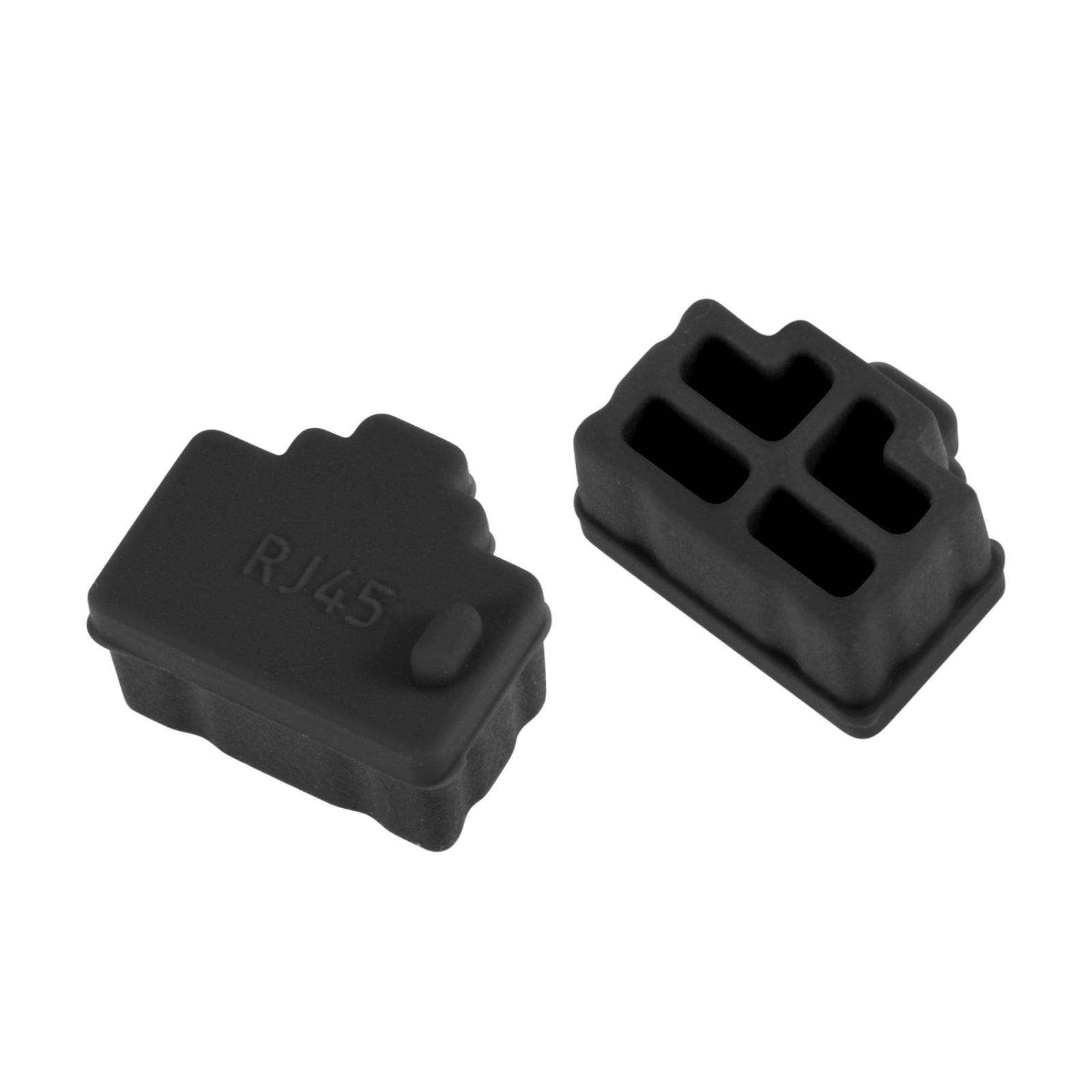50pcs RJ45 Silicone Protectors Ethernet Hub Port Anti Dust Cap Cover Black