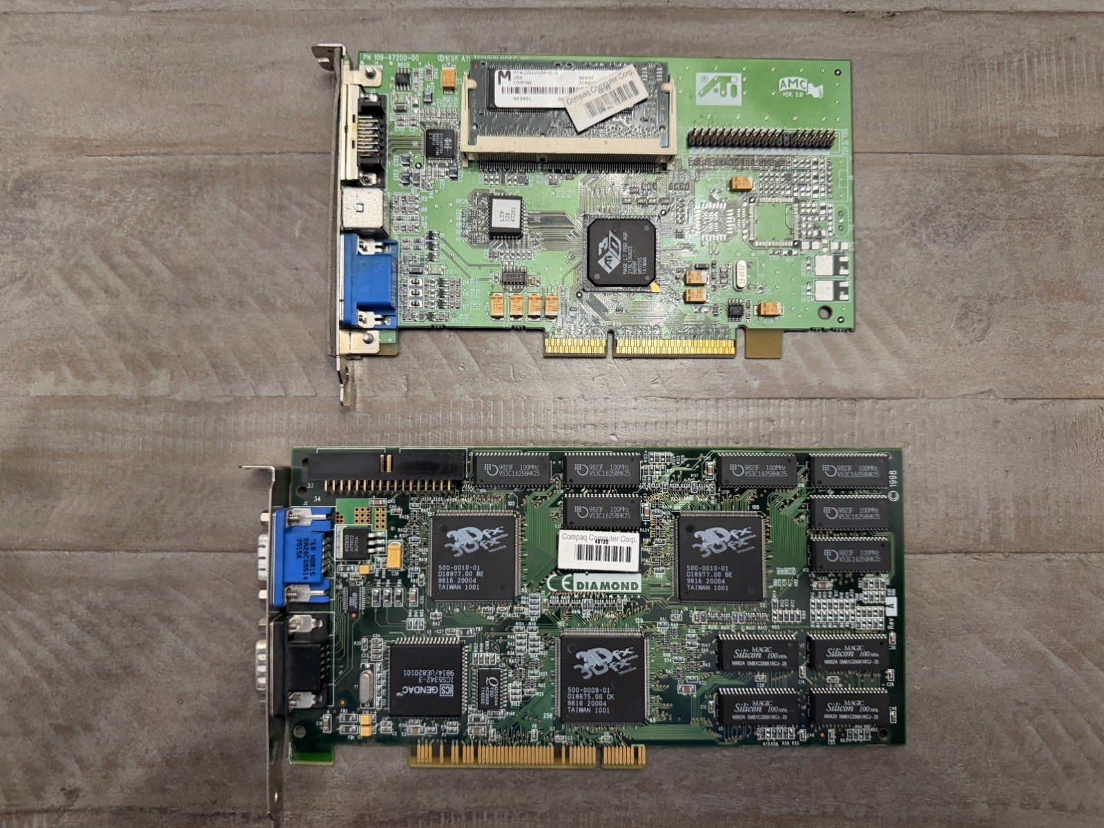 Diamond Monster 3D II 8MB 3dfx Voodoo2 + ATI Rage LT Pro AGP Compaq Tested