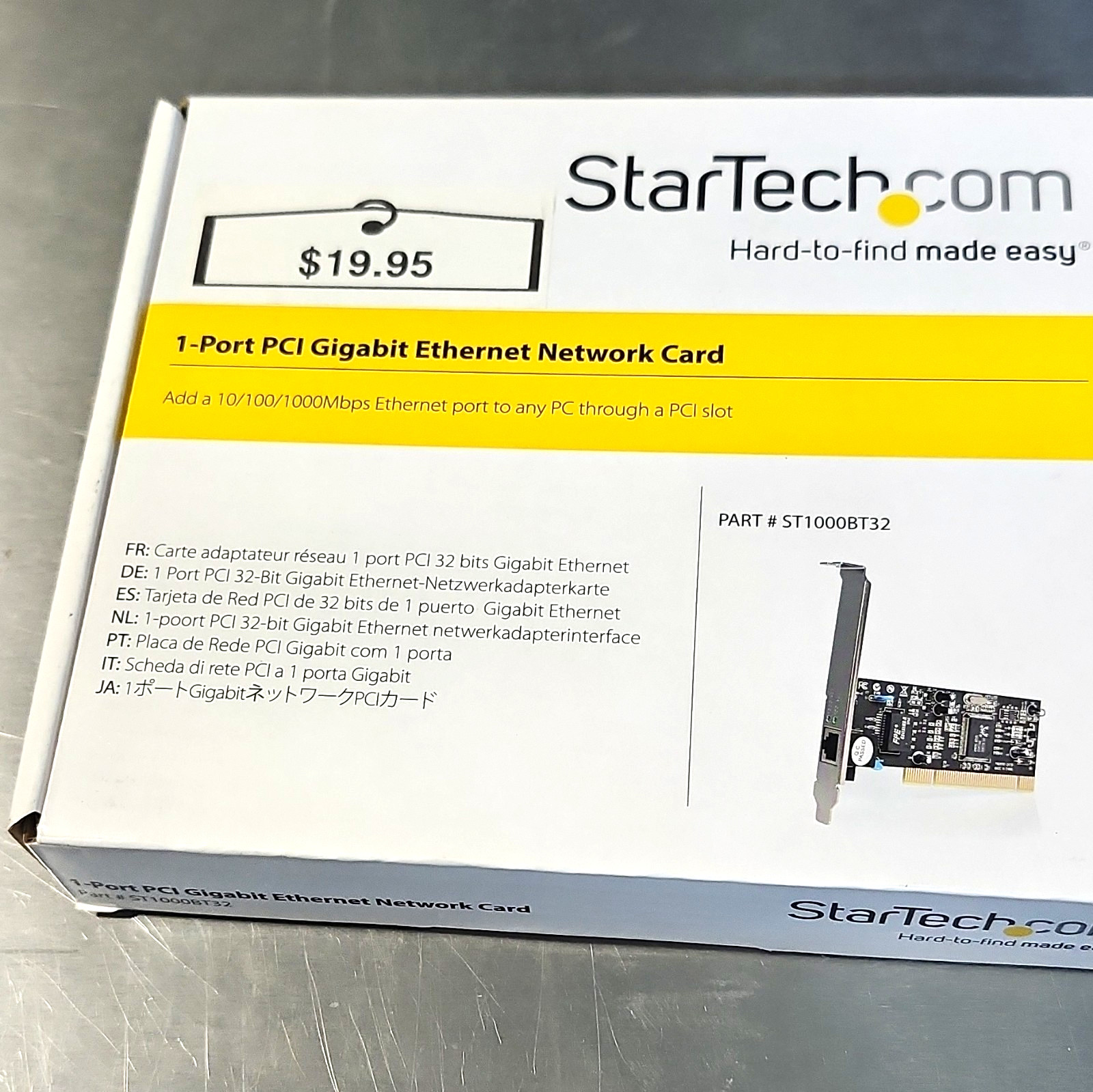 StarTech.com ST1000BT32 1Gbps Wired PCI Gigabit Network Adapter Card RJ-45