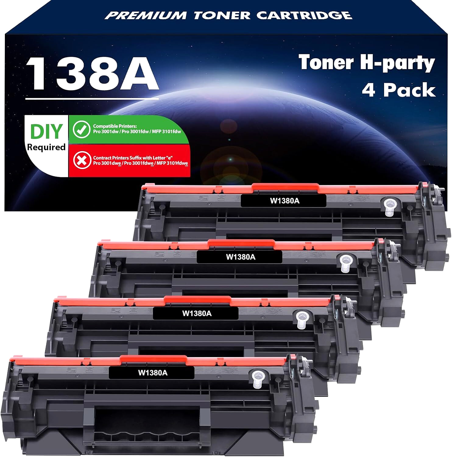 138A Black Toner Cartridge for HP LaserJet Pro 3001dw, 3001fdw, MFP 3101fdw