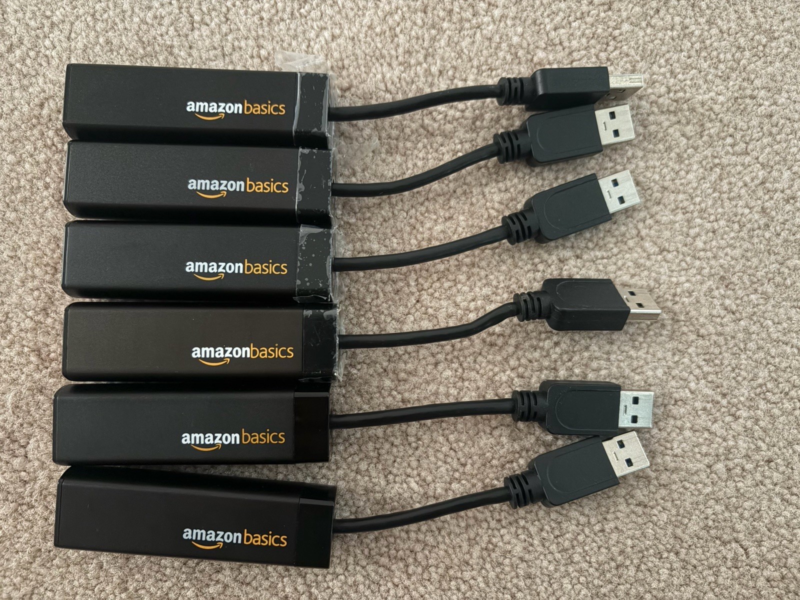 Lot of 6 Amazon Basics USB 3.0 to RJ45 Gigabit Ethernet Adapter Tested