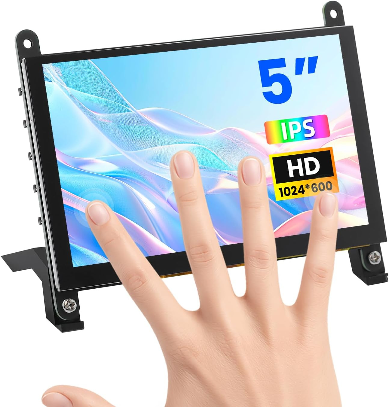 5 Inch Touchscreen Monitor for Raspberry Pi 5/4/3, 1024 X 600 IPS Display with 5