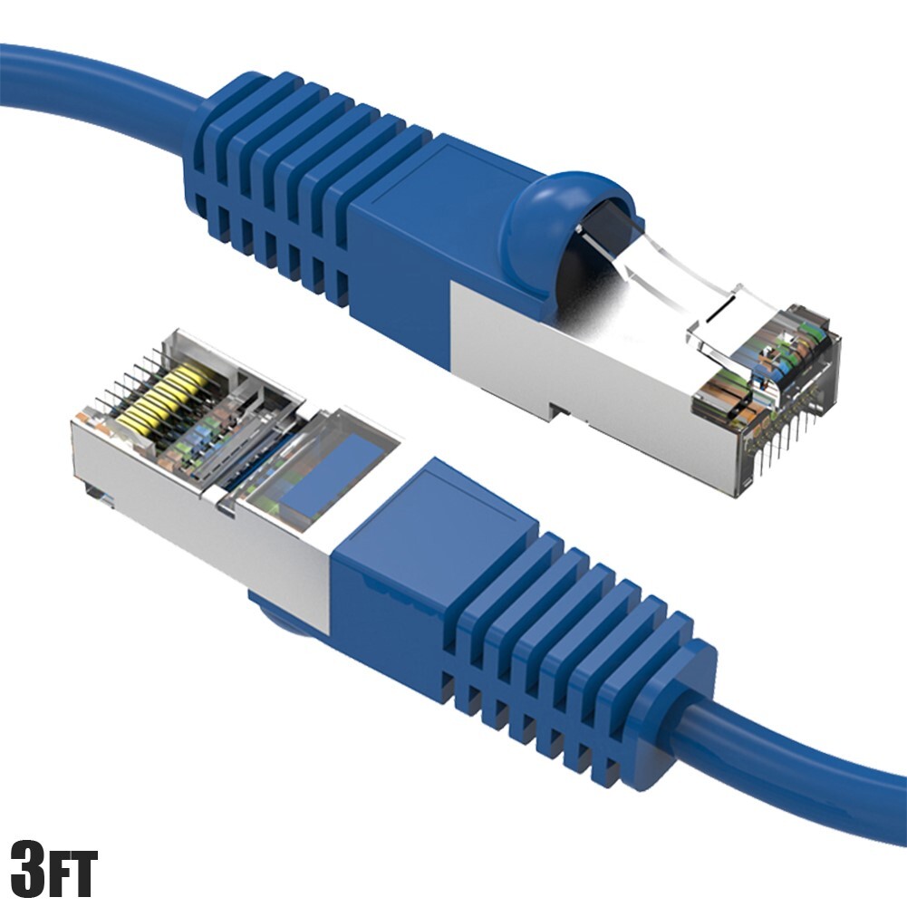 3FT Cat7 Network Ethernet LAN SSTP Cable Shielded 600MHz Copper Wire 26AWG Green