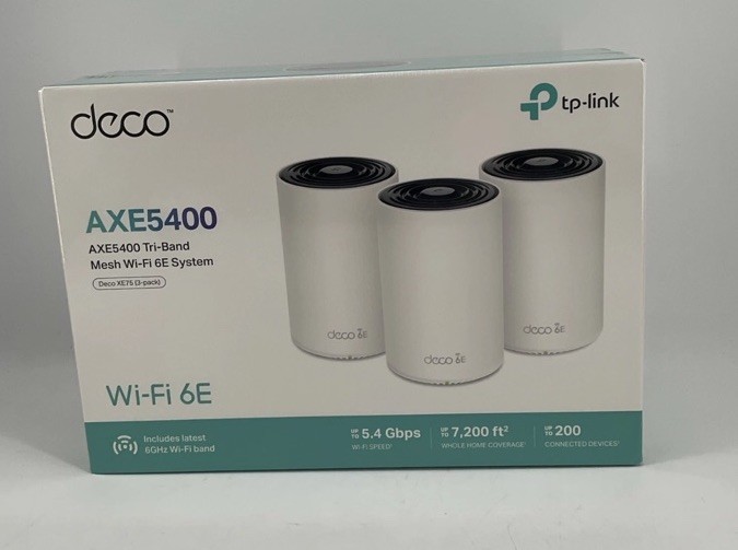TP-Link Deco XE75 AXE5400 WiFi 6E Mesh System 3-Pack Tri-Band Brand New