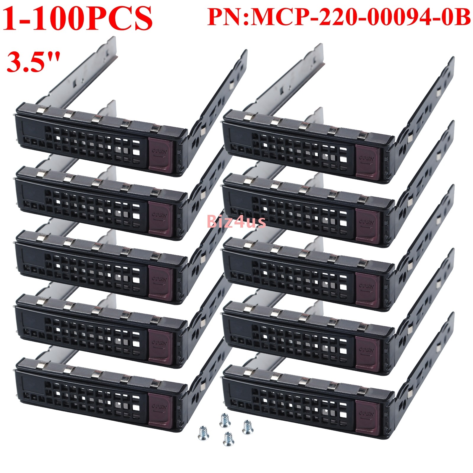 Lot For Supermicro MCP-220-00094-0B Hot Swap 3.5" LFF SAS SATA HDD Tray Caddy