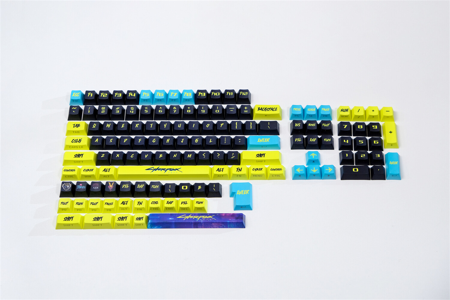 NEW PBT Cyberpunk Theme Keyboard Keycaps Cherry Profile Set For MX