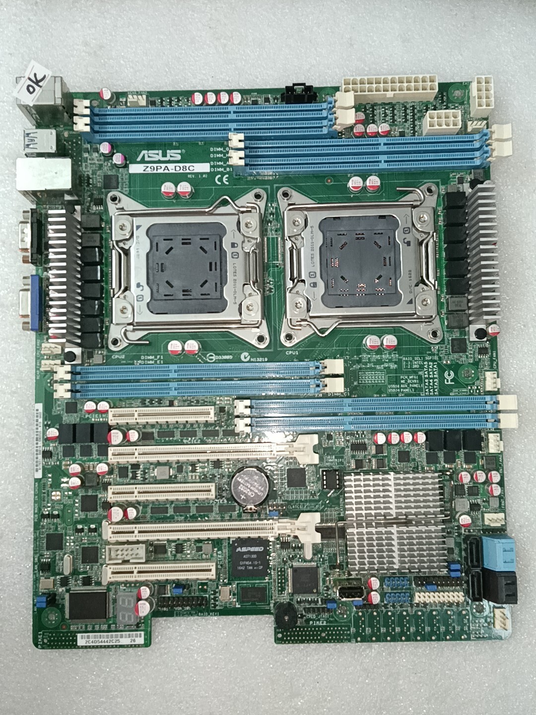 For ASUS Z9PA-D8C motherboard C602 LGA2011 8*DDR3 256G VGA ATX Tested ok