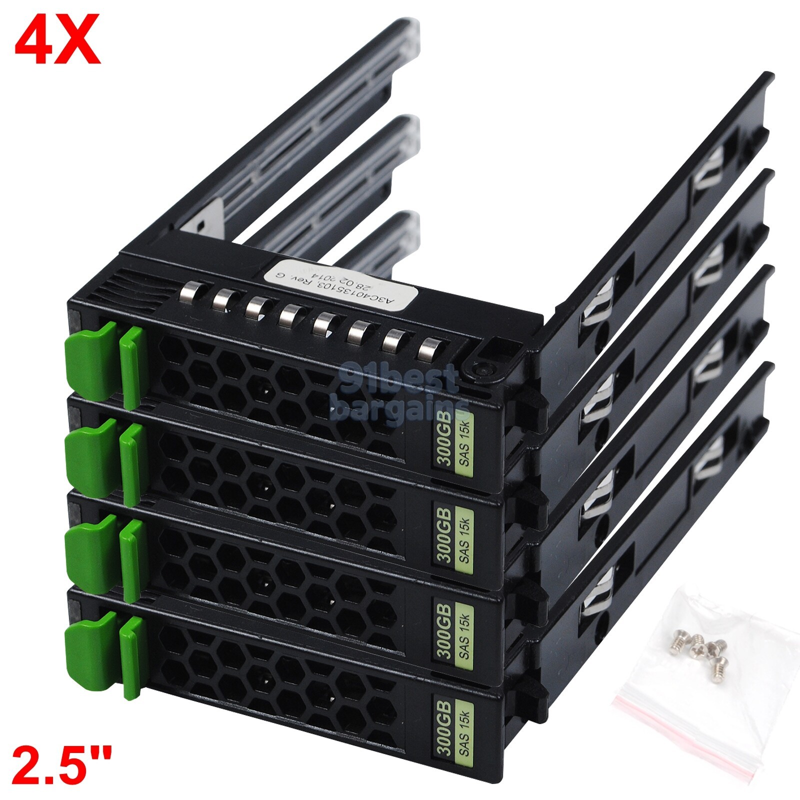 4pcs Fujitsu RX100 RX200 RX300 RX350 TX150 S6 S7 S8 2.5" Tray Caddy A3C40135103