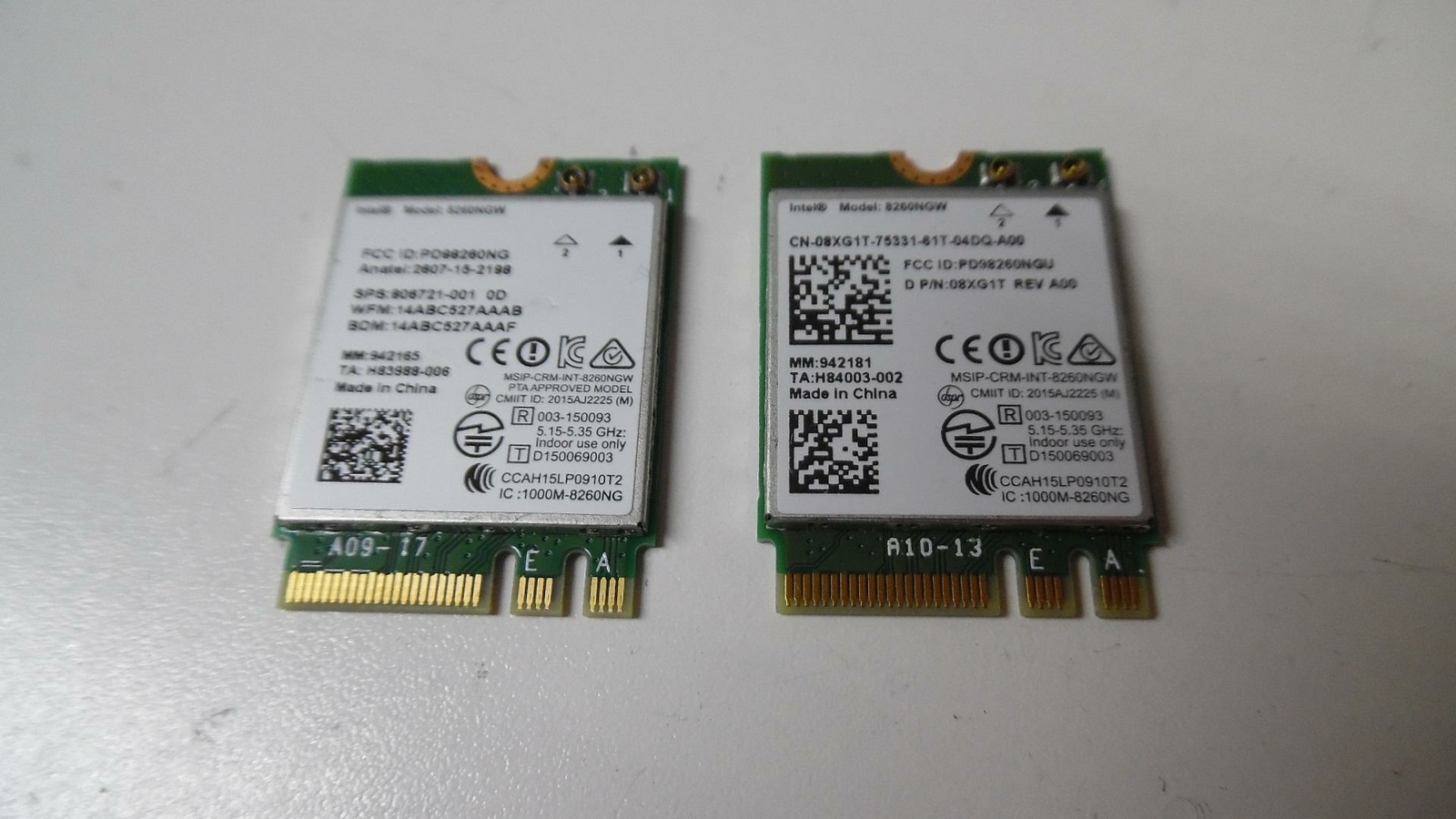 Pair of Genuine HP ProBook 650 G2 Wireless Card 8260NGW - 806721-001