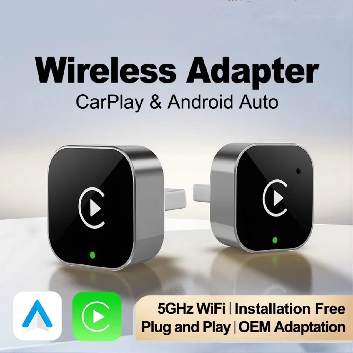 FLEAVER USB Auto Wireless CarPlay Adapter For iPhone Wireless Dongle Plug ＆ Play