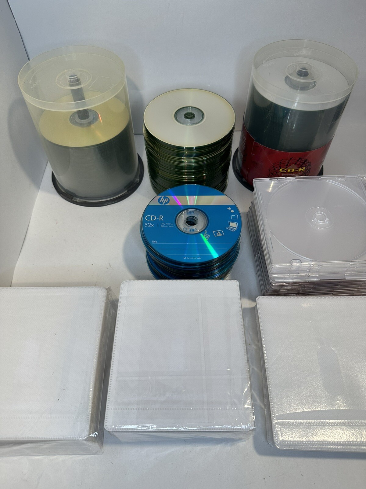 Burn CD Lot 200+ Mix of HP  & Memorex CD-R 700 MB 80 Min 52x 48xBurnable CDs +++