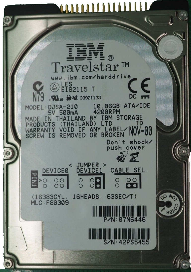 IBM TRAVELSTAR HARDDRIVE