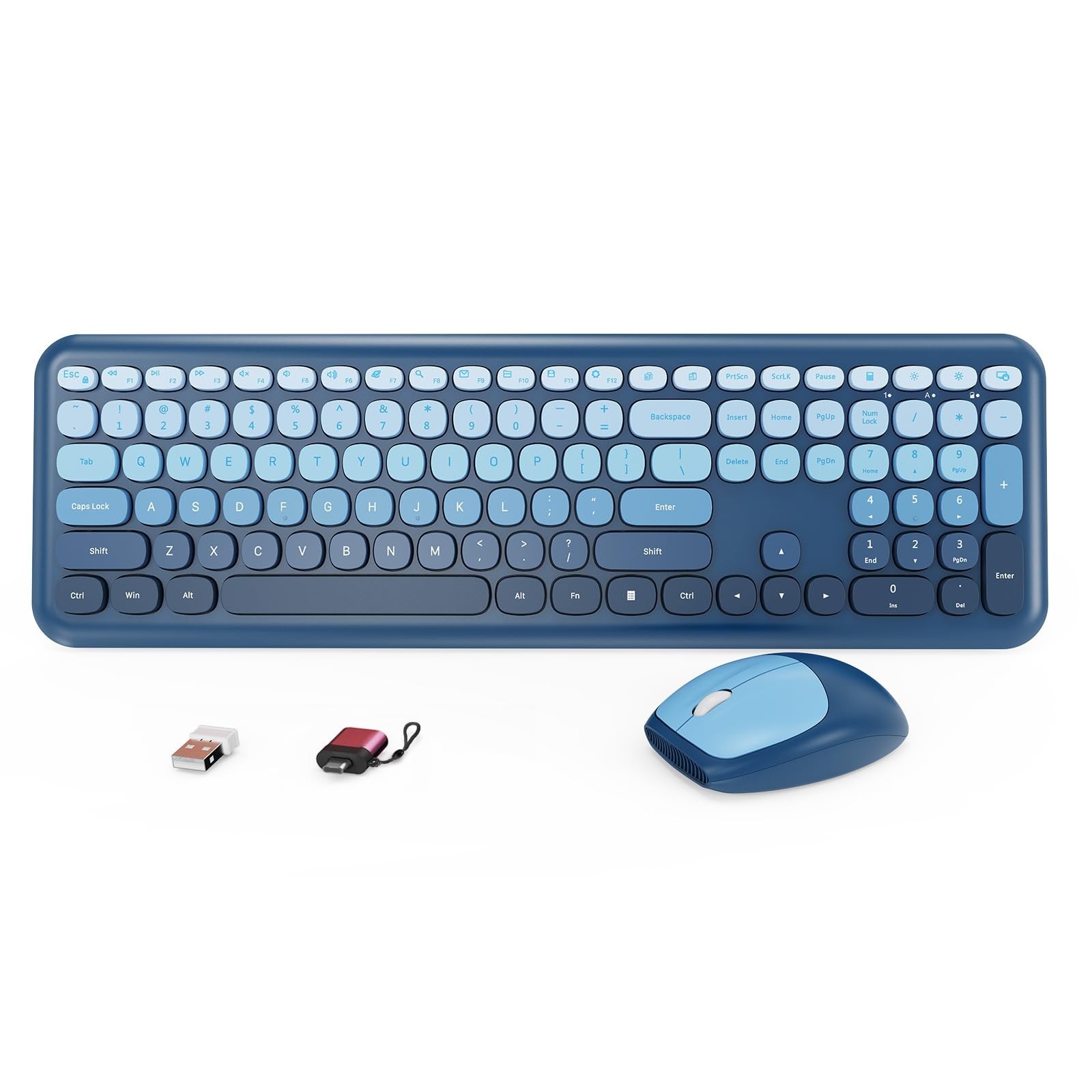 HotFox Wireless Keyboard and Mouse Combo, Full-Size Retro Typewriter Keyboard...