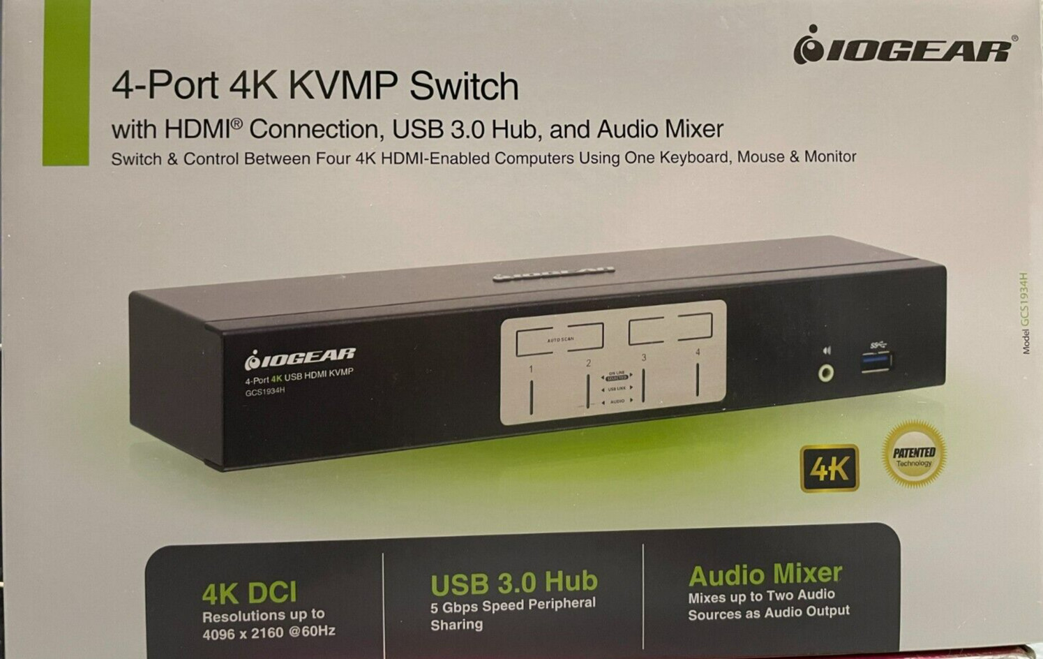 IOGEAR - GCS1934H - 4-Port 4K KVMP Switch with HDMI Connection USB 3.0 Hub