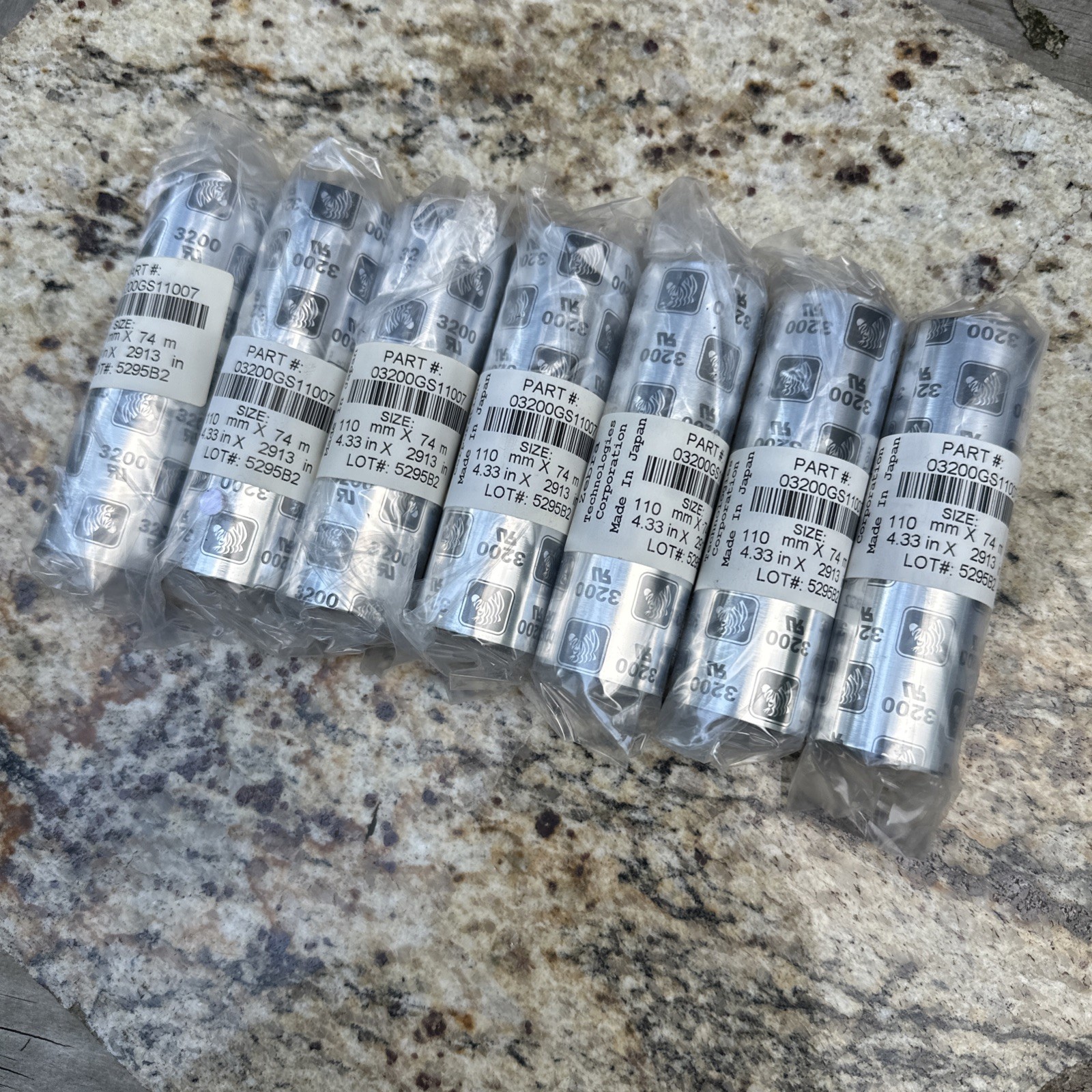 Lot Of 7 Zebra Technologies Corporation Transfer Ribbon 110mm x 74m  3200GS11007