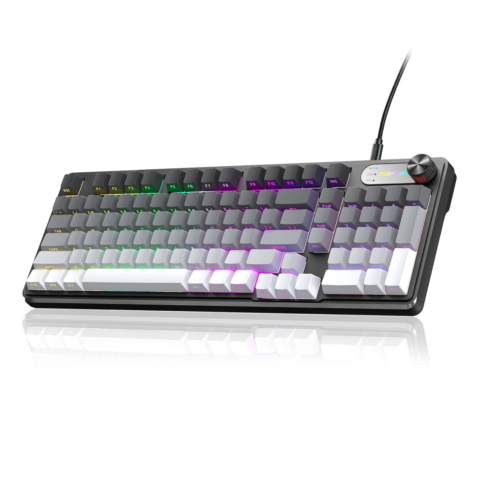 FURYCUBE IP98 Gaming Keyboard - Wired Keyboard with RGB Backlighting, IPX8 Water