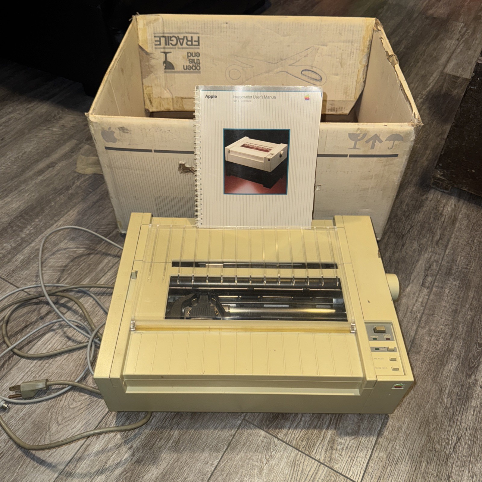 RARE VTG Apple ImageWriter Dot Matrix Printer Wide Carriage Model A9M0303 Tested