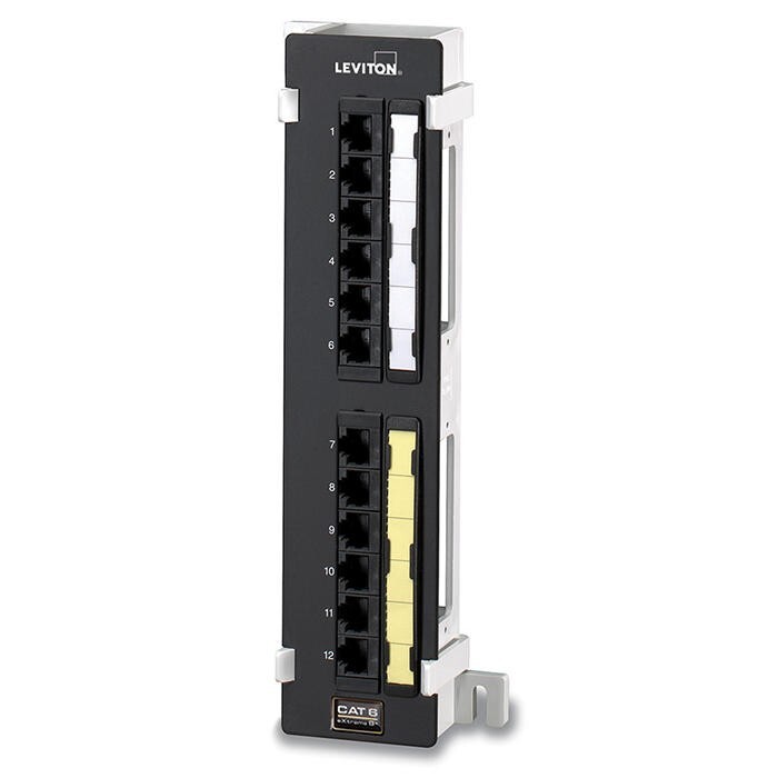 Leviton 69586-U89 Cat 6 UTP 110-Style Flat Universal Patch Block 12-Port Black