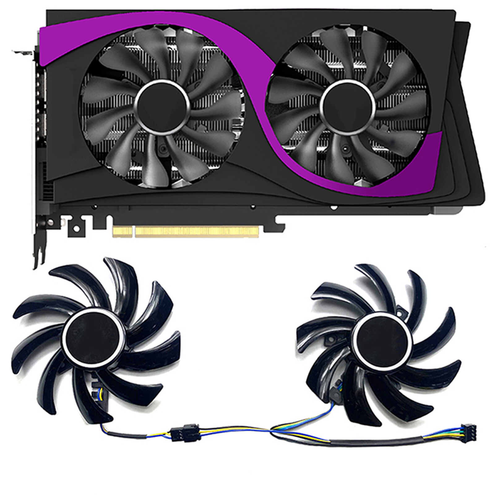 1 Pair Graphics Card Cooling Fans for YESTON RX5500XT 5600XT Graphics Card Parts