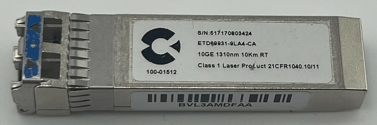 CALIX 100-01512 SFP+ 10G LR 1310NM 10KM RT TRANSCEIVER MODULES ETD69931-9LA4-CA